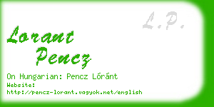 lorant pencz business card